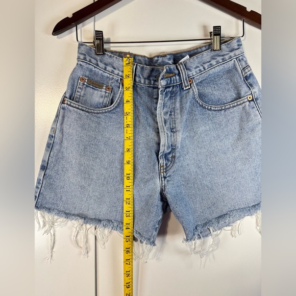 Calvin Klein Shorts VTG 90s Light Blue Wash Classic Fit Button Fly Made USA 7 - Picture 9 of 12